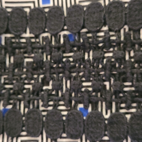 Rose & Olive Sleeveless Top, white/blue/black with Crochet Accent, Size 1X - Picture 4 of 4